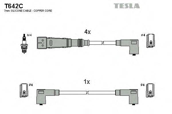 Комплект дротів запалення TESLA T642C