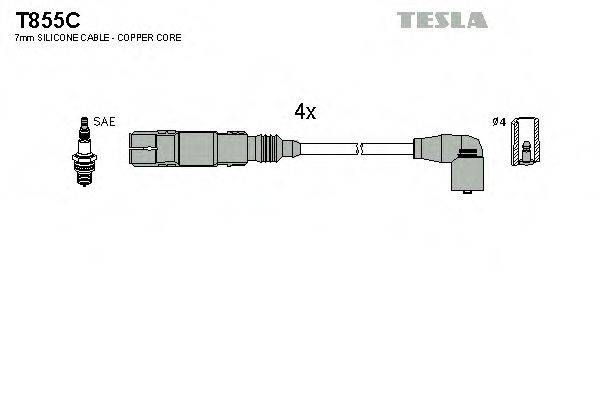 Комплект дротів запалення TESLA T855C