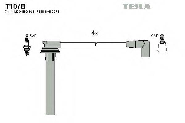 Комплект проводов зажигания TESLA T107B