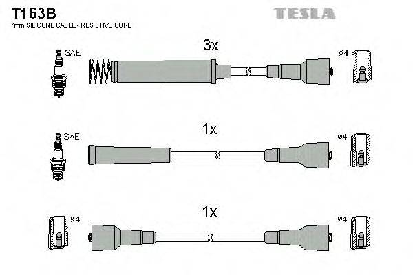 Комплект проводов зажигания TESLA T163B