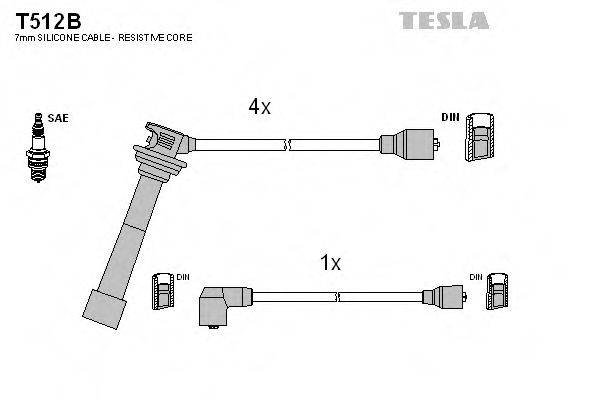 Комплект проводов зажигания TESLA T512B