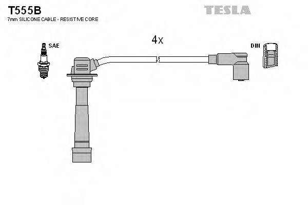 Комплект проводов зажигания TESLA T555B