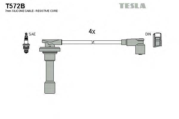 Комплект дротів запалення TESLA T572B