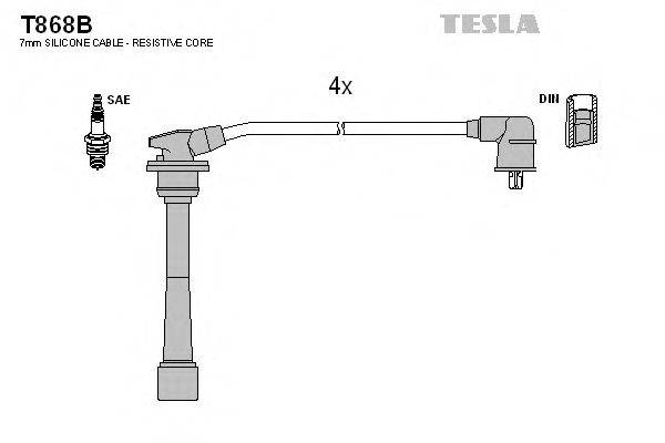 Комплект проводов зажигания TESLA T868B