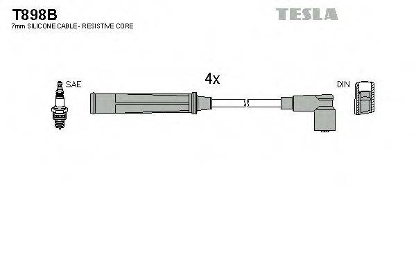 Комплект дротів запалення TESLA T898B
