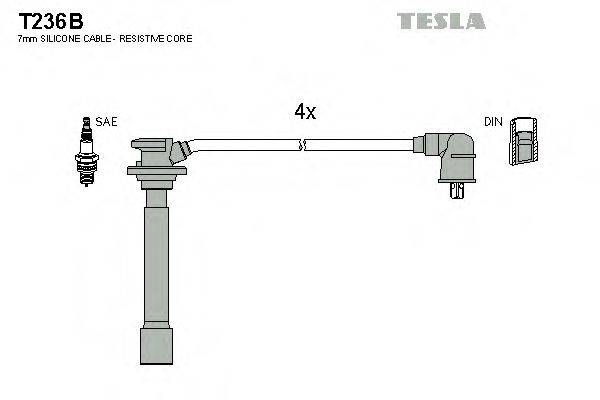 Комплект проводов зажигания TESLA T236B
