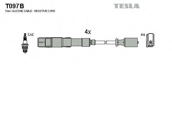 Комплект дротів запалення TESLA T097B