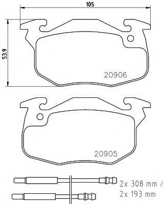 Комплект тормозных колодок, дисковый тормоз TEXTAR 2090603