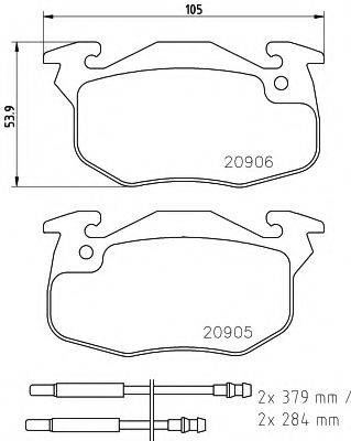 Комплект тормозных колодок, дисковый тормоз TEXTAR 2090604