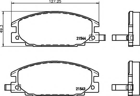 Комплект тормозных колодок, дисковый тормоз TEXTAR 2154302