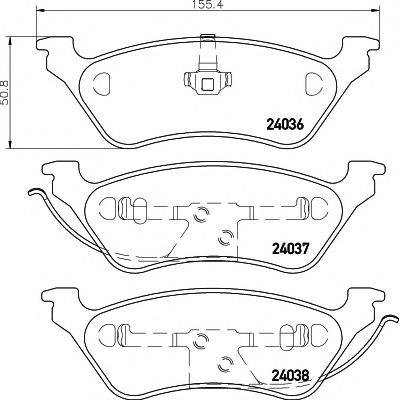 Комплект тормозных колодок, дисковый тормоз TEXTAR 2403601