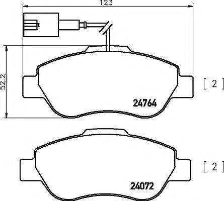 Комплект гальмівних колодок, дискове гальмо TEXTAR 2476401