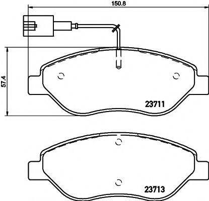 Комплект тормозных колодок, дисковый тормоз TEXTAR 2371104