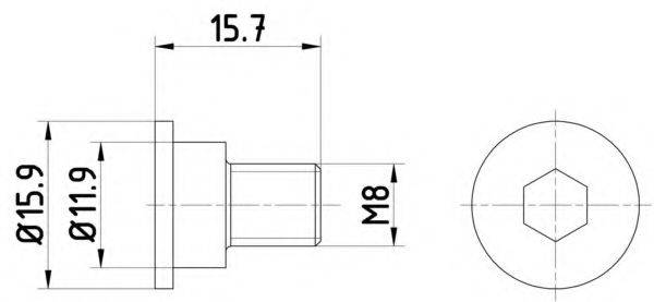 Болт, диск гальмівного механізму TEXTAR TPM0003