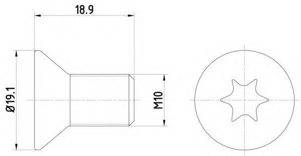 Болт, диск тормозного механизма TEXTAR TPM0010