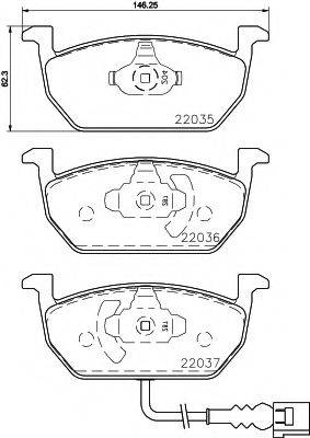 Комплект тормозных колодок, дисковый тормоз TEXTAR 2203501