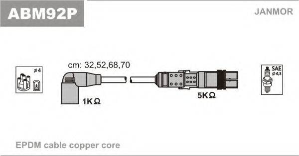Комплект проводов зажигания JANMOR ABM92P