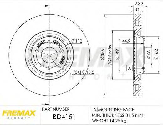 гальмівний диск FREMAX BD-4151