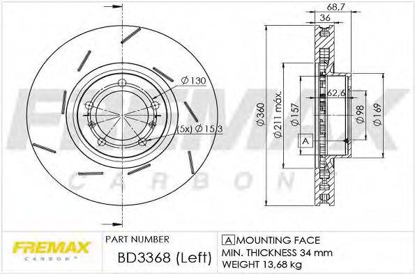 Тормозной диск FREMAX BD-3368