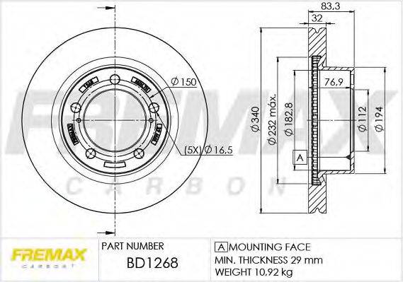 Тормозной диск FREMAX BD-1268