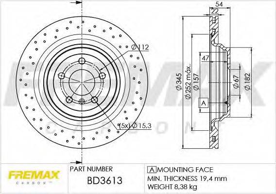 Тормозной диск FREMAX BD-3613