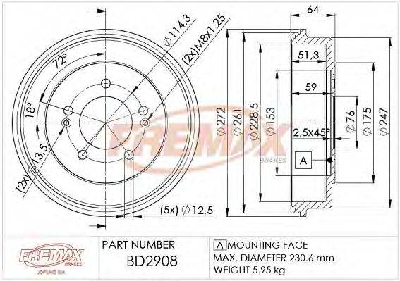 Тормозной диск FREMAX BD-2908