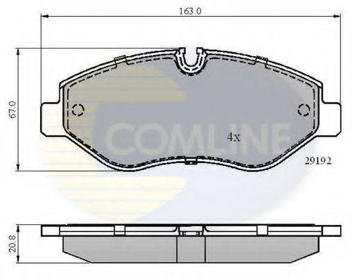 Комплект тормозных колодок, дисковый тормоз COMLINE CBP01555