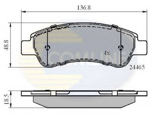Комплект тормозных колодок, дисковый тормоз COMLINE CBP01604