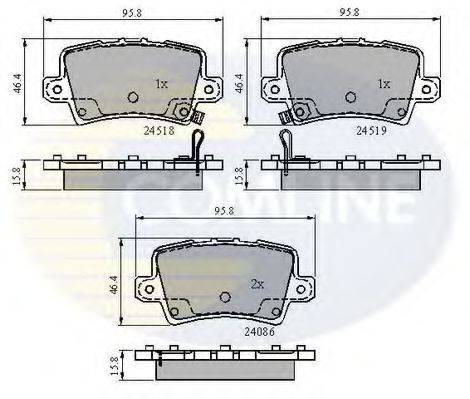 Комплект тормозных колодок, дисковый тормоз COMLINE CBP31587
