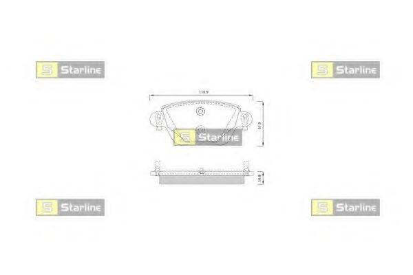 Комплект тормозных колодок, дисковый тормоз STARLINE BD S252