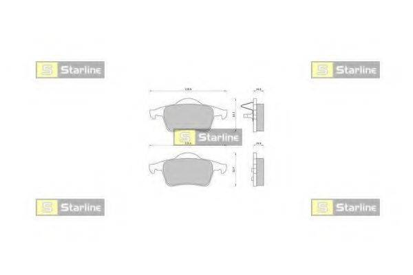 Комплект тормозных колодок, дисковый тормоз STARLINE BD S372