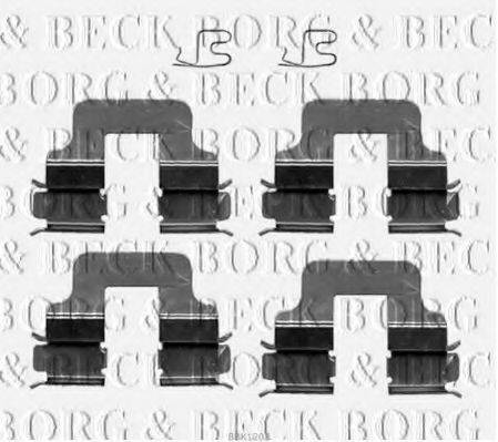 Комплектуючі, колодки дискового гальма BORG & BECK BBK1202