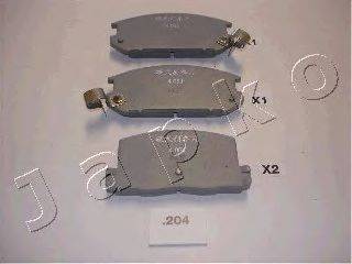 Комплект гальмівних колодок, дискове гальмо JAPKO 51204