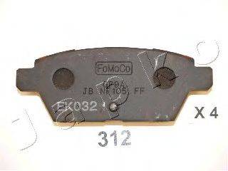 Комплект тормозных колодок, дисковый тормоз JAPKO 51312