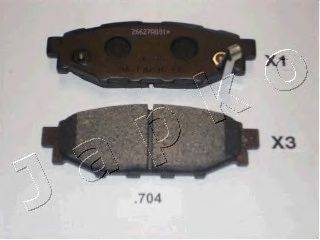 Комплект тормозных колодок, дисковый тормоз JAPKO 51704