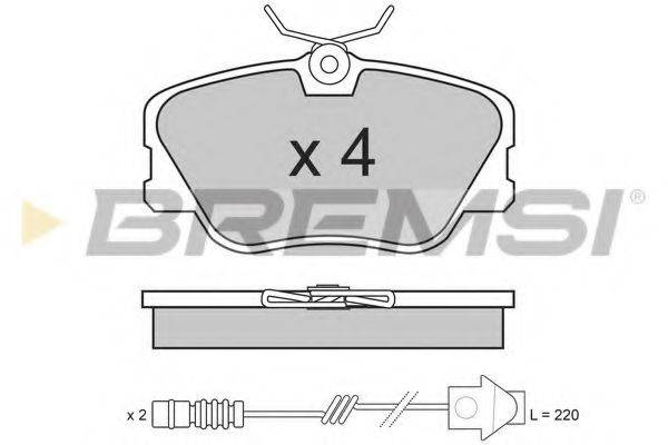 Комплект тормозных колодок, дисковый тормоз BREMSI BP2286
