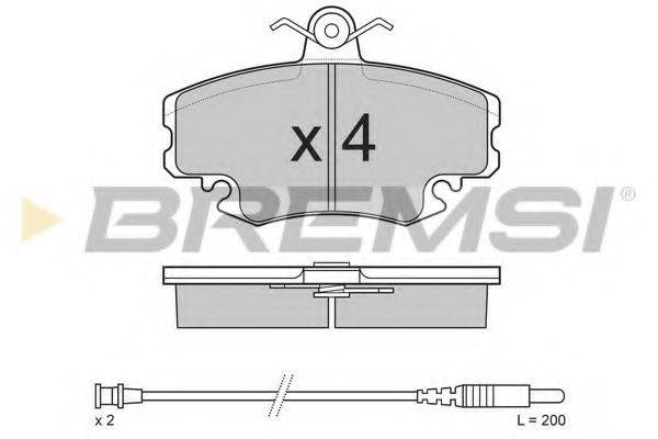 Комплект тормозных колодок, дисковый тормоз BREMSI BP2590