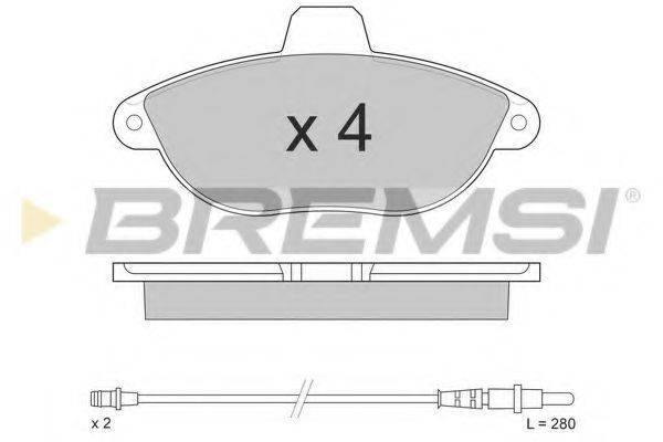 Комплект тормозных колодок, дисковый тормоз BREMSI BP2678