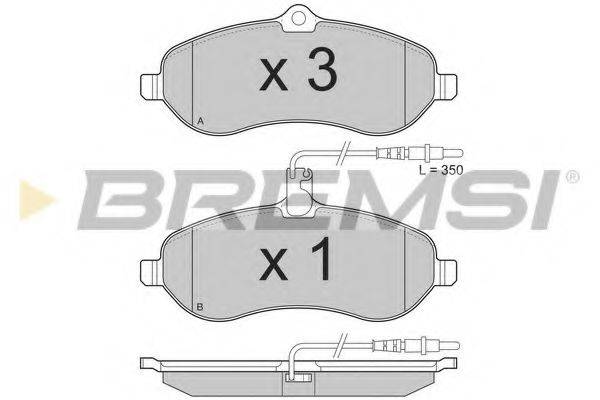 Комплект тормозных колодок, дисковый тормоз BREMSI BP3283