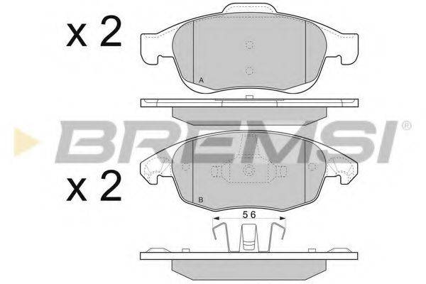 Комплект тормозных колодок, дисковый тормоз BREMSI BP3329