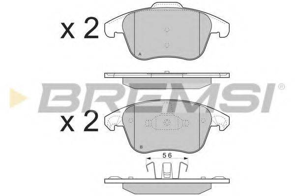 Комплект тормозных колодок, дисковый тормоз BREMSI BP3330