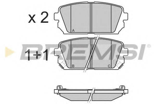 Комплект тормозных колодок, дисковый тормоз BREMSI BP3359