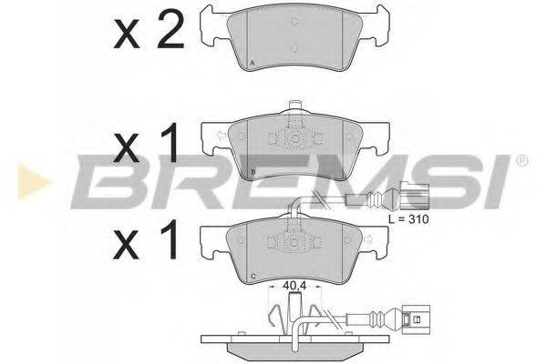 Комплект тормозных колодок, дисковый тормоз BREMSI BP3372