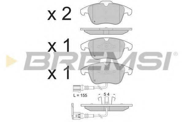 Комплект тормозных колодок, дисковый тормоз BREMSI BP3394
