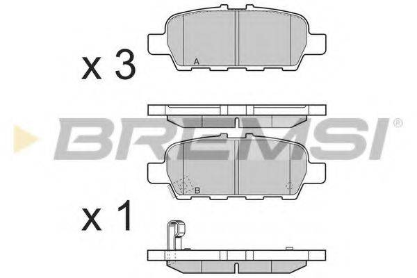 Комплект тормозных колодок, дисковый тормоз BREMSI BP3395