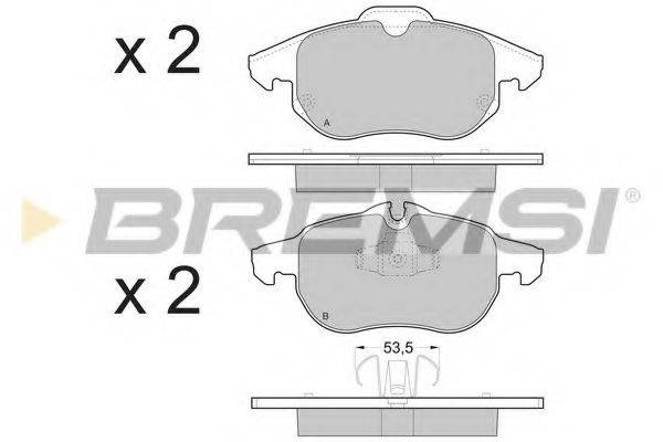 Комплект гальмівних колодок, дискове гальмо BREMSI BP3402