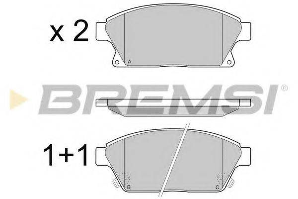 Комплект тормозных колодок, дисковый тормоз BREMSI BP3405