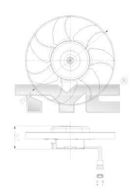 Вентилятор, охлаждение двигателя TYC 837-0025