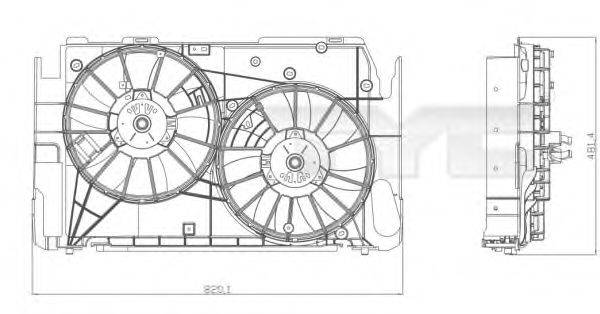 Вентилятор, охлаждение двигателя TYC 836-0016