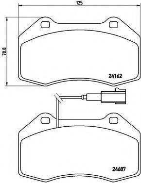 Комплект тормозных колодок, дисковый тормоз BREMBO P 23 117